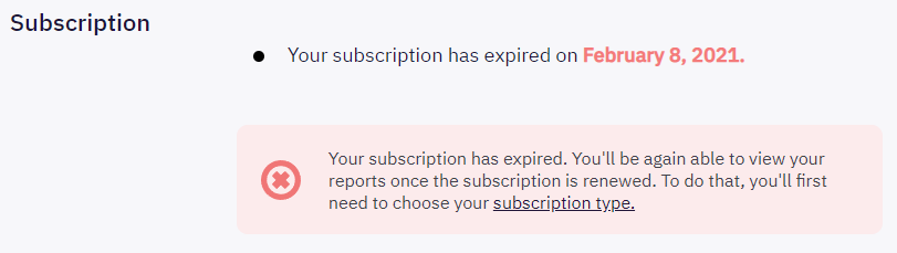 Expired Subscription