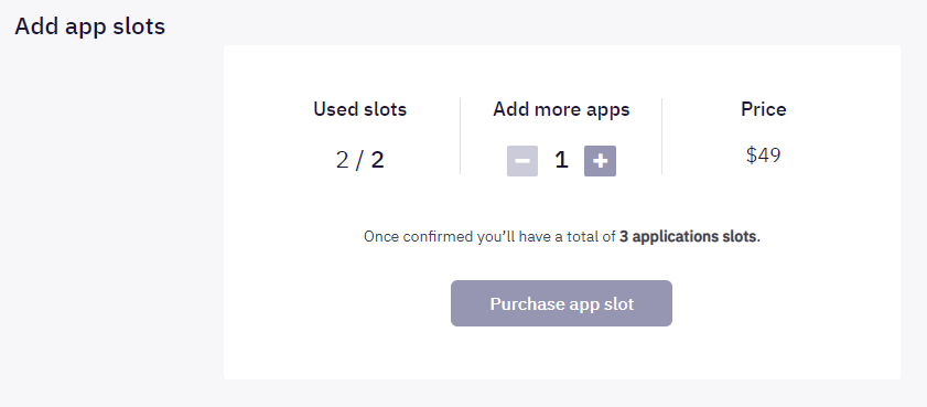 Application Slots Section
